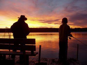 sunset on Iron Lake in Iron River