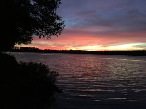 sunset on Iron Lake in Iron River